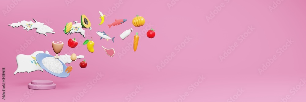 3d rendering of healthy food consumption nutritional requirements in Virgins Island 3d rendering of healthy food consumption nutritional requirements in Virgins Island
