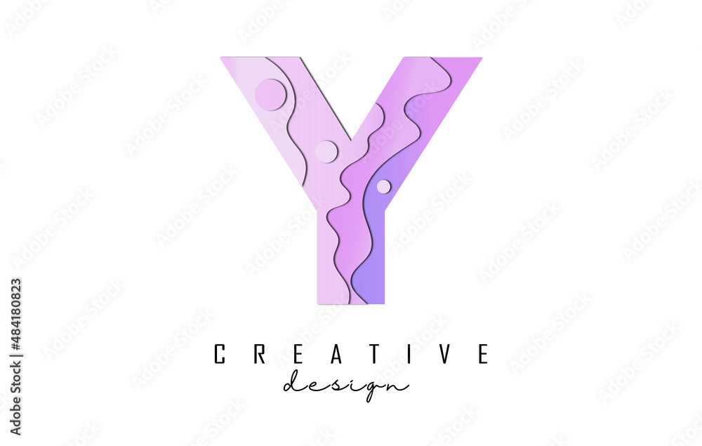 Letter Y Logo with pop art and paper cut effectt. Geometric vector illustration. Letter Y Logo with pop art and paper cut effectt. Geometric vector illustration.