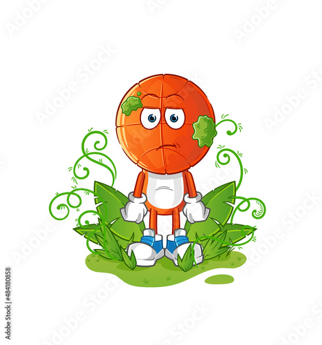 basketball head cartoon waiting too long mascot. cartoon vector