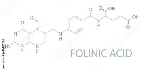 Folinic acid molecular skeletal chemical formula.	
