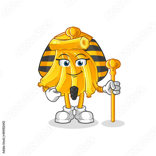Banana ancient egypt cartoon. cartoon mascot vector