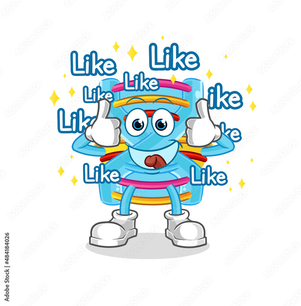 Obraz premium DNA give lots of likes. cartoon vector