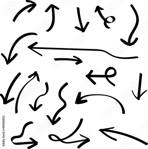 set of hand drawn arrows