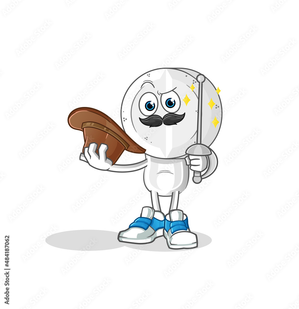 medicine tablet head cartoon fencer character. cartoon mascot vector medicine tablet head cartoon fencer character. cartoon mascot vector