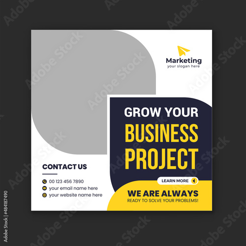 Corporate business Instagram post template banner. Creative business social media banner template design