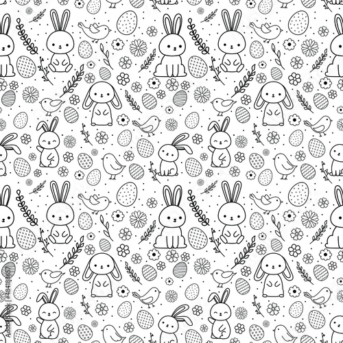 animal, animal cartoon, art, background, banner, birds, black, black and white, bunny, cartoon, celebration, character, chick, coloring pages, colouring, cute, decoration, design, doodle, doodle patte