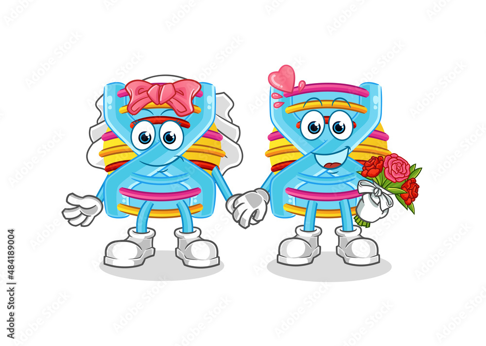 DNA wedding cartoon. cartoon mascot vector
