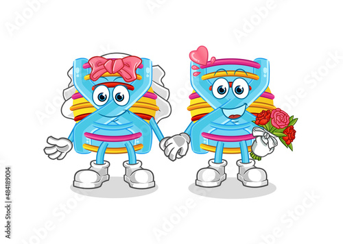 DNA wedding cartoon. cartoon mascot vector
