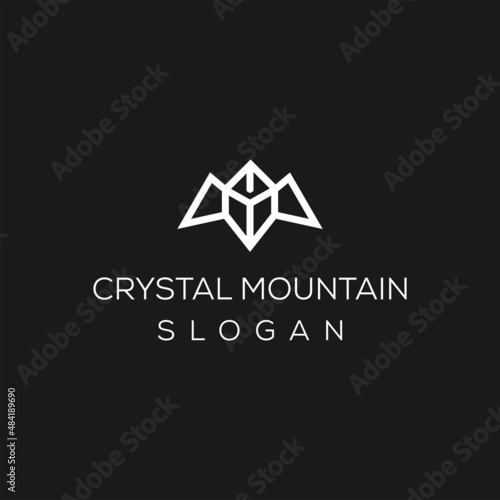 Mountain logo design template.creative stones icon vector