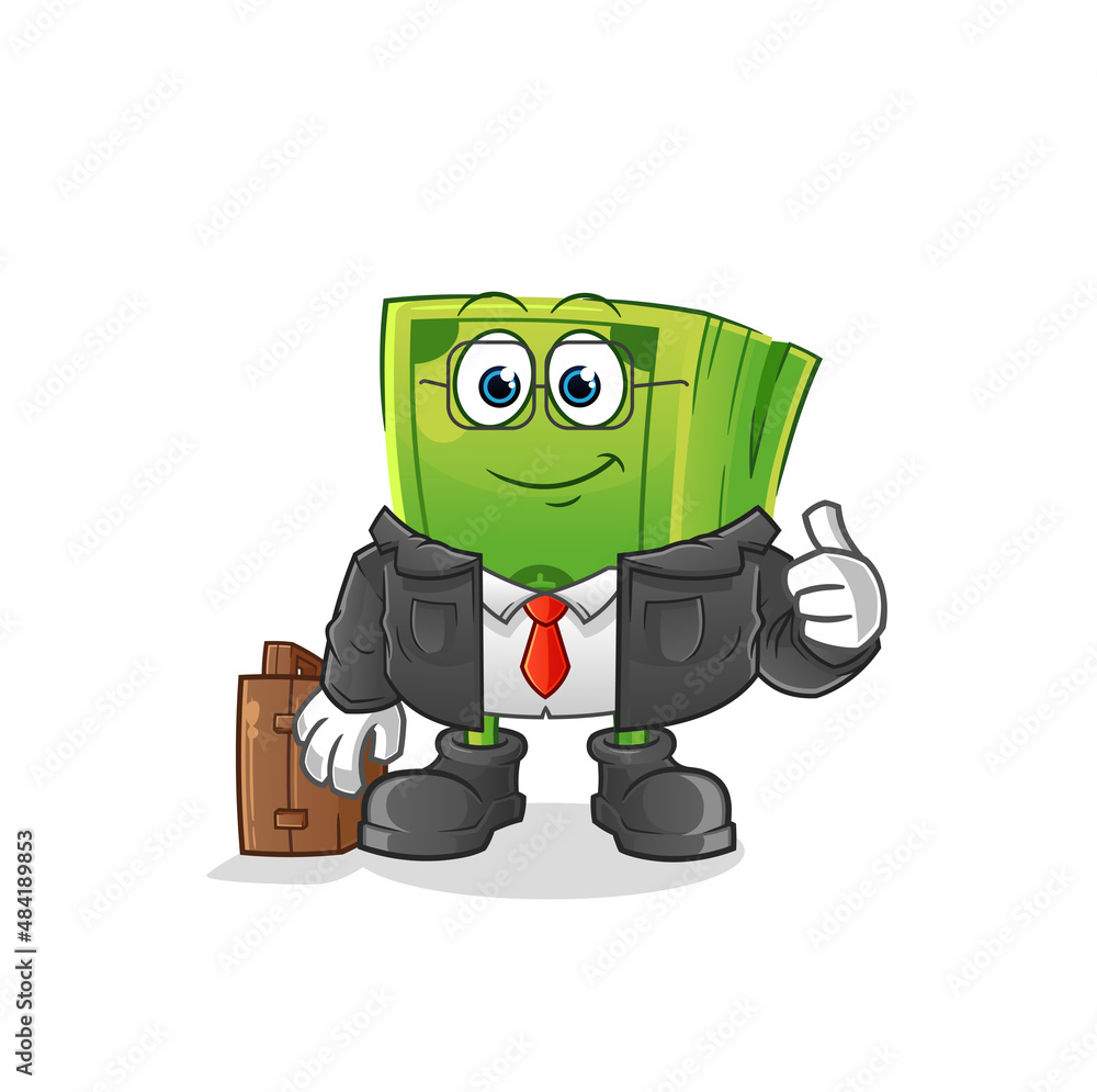 money office worker mascot. cartoon vector