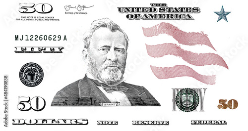 U.S. 50 dollar banknote. Elements photo