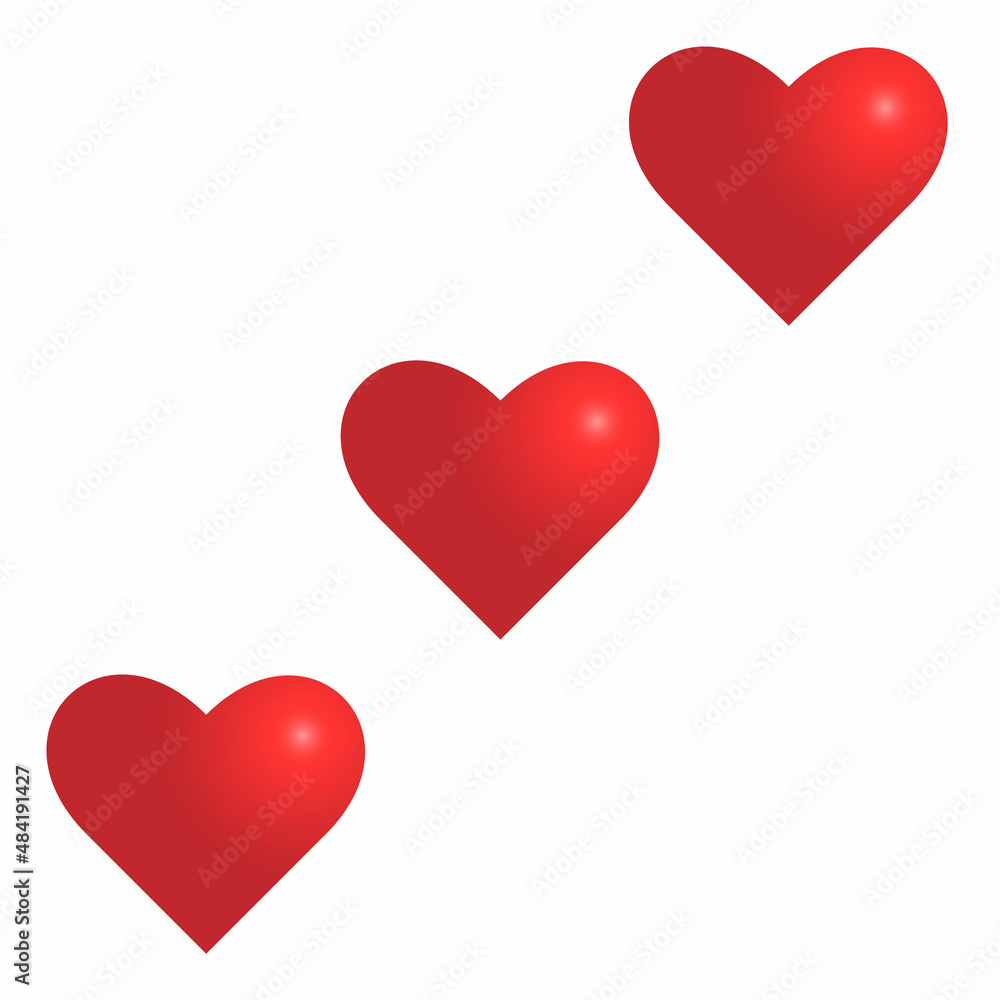 Hearts. Love symbol icon vector set, Valentines