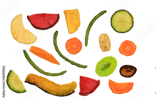 Fototapeta Naklejka Na Ścianę i Meble -  Colorful Pattern background of dry fruit and vegetable , colorful food and fruit bacground