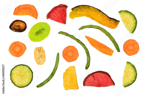 Fototapeta Naklejka Na Ścianę i Meble -  Colorful Pattern background of dry fruit and vegetable , colorful food and fruit bacground