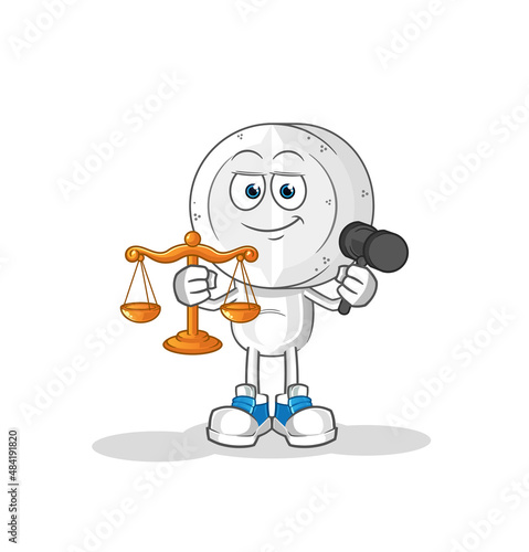 medicine tablet head cartoon lawyer cartoon. cartoon mascot vector
