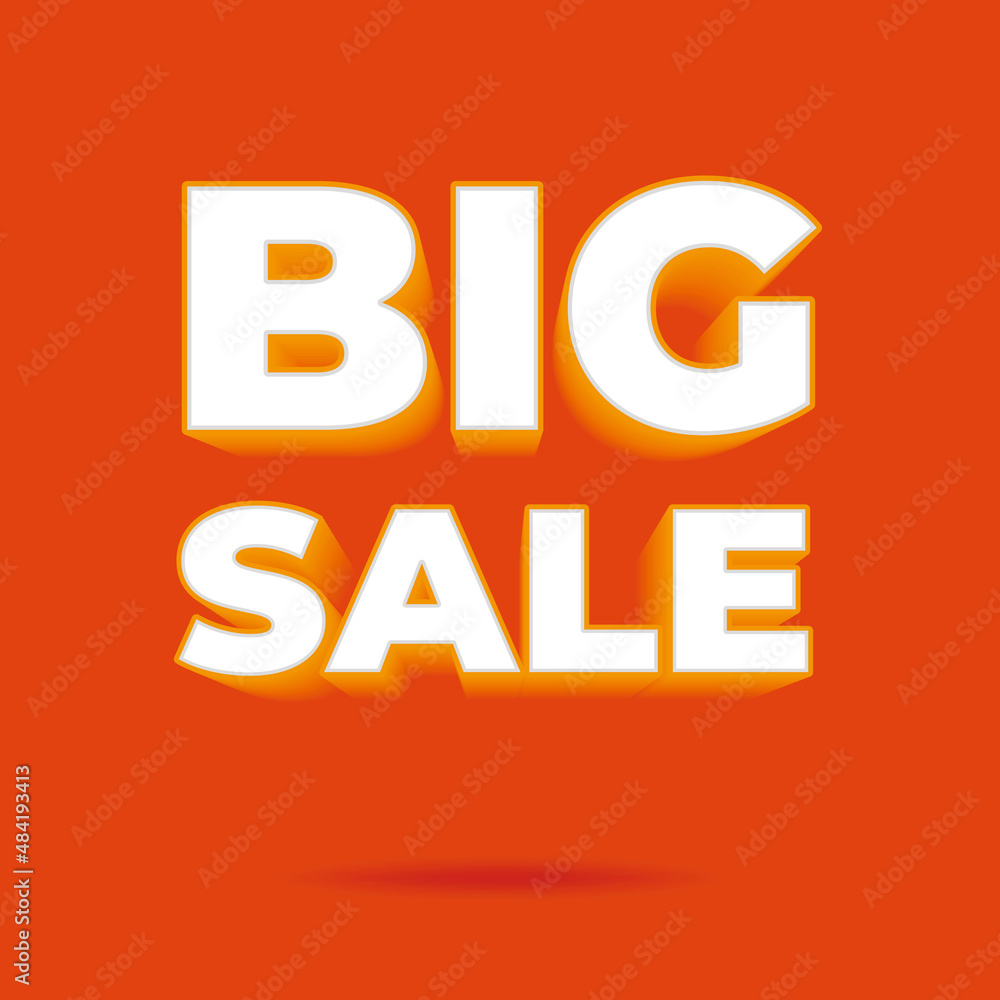 big sale 3d text illustration isolated on orange background, big sale advertisement banner design template vector big sale 3d text illustration isolated on orange background, big sale advertisement banner design template vector