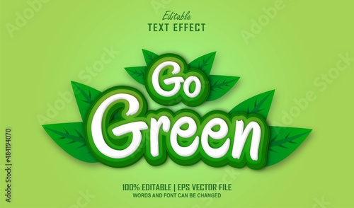 Go Green Editable Text Effect Style