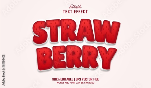 Strawberry Editable Text Effect Style