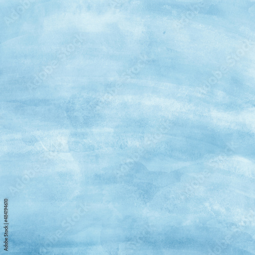 Abstract soft blue cold tones watercolor background. Digital art painting.