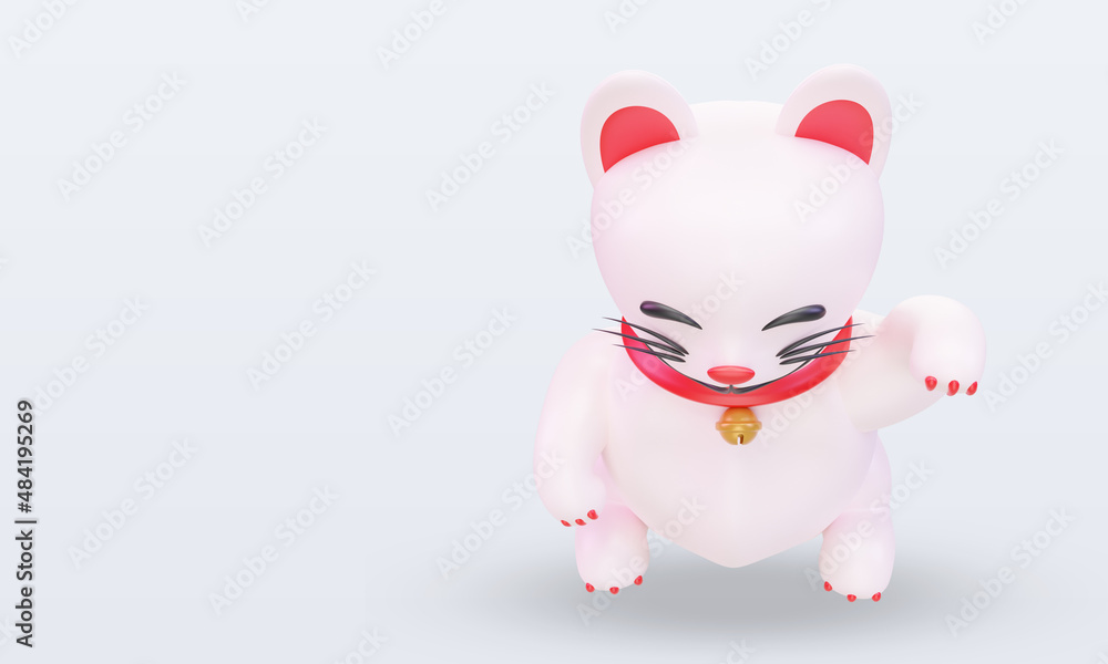 3d chinese new year Lucky Cat icon rendering Top view 3d chinese new year Lucky Cat icon rendering Top view