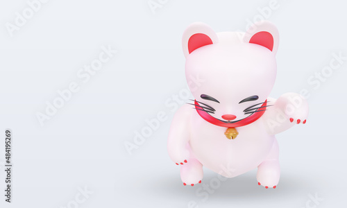 3d chinese new year Lucky Cat icon rendering Top view © dwiangga