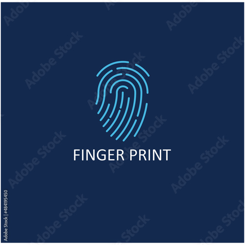 fingerprint icon, with simple and modern logo graphic art design.