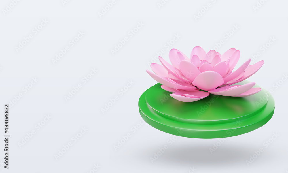 3d chinese new year Lotus icon rendering right view
