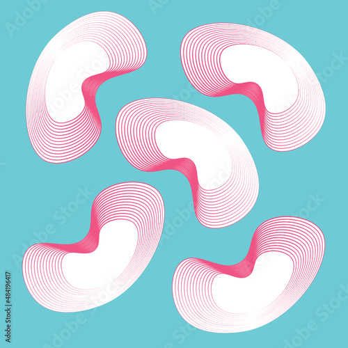 Geometric Shape Pattern Shell Shells blue pink editable stroke