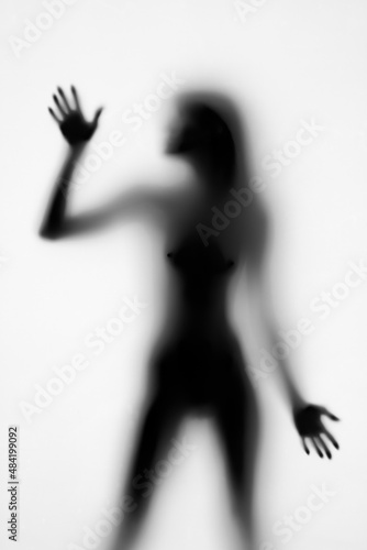 silhouette of a beautiful sexy young woman
