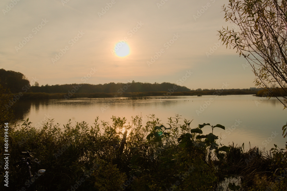 Fototapeta premium Landscape of the eastern ecopark located in the salt swamp in the municipality of Kołobrzeg.