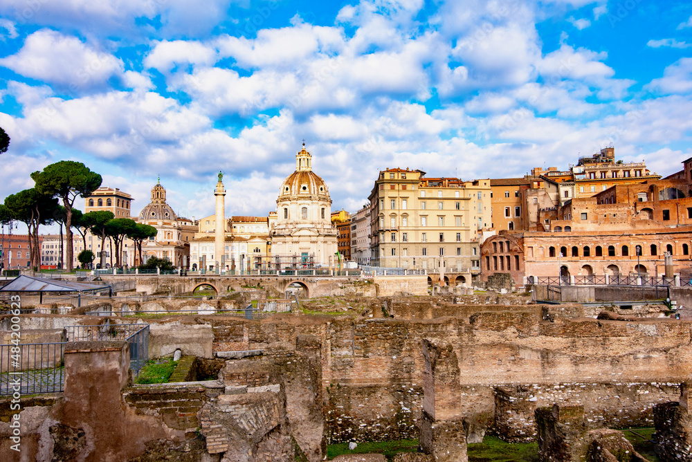 panorama eternal city of Rome in Italy