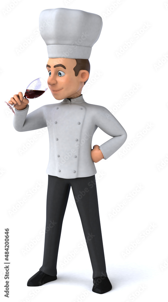 Fun 3D illustration of a cartoon chef Fun 3D illustration of a cartoon chef