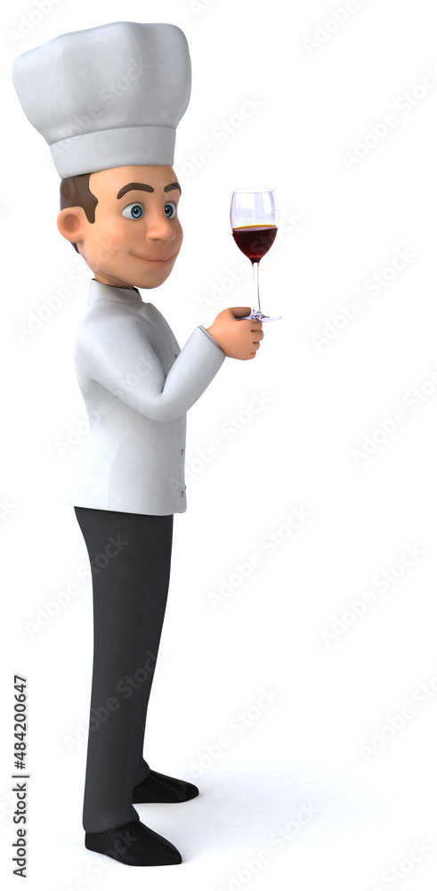 Fun 3D illustration of a cartoon chef Fun 3D illustration of a cartoon chef