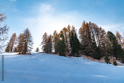 autumn in the Dolomites in Italy aerial views of the Mountains