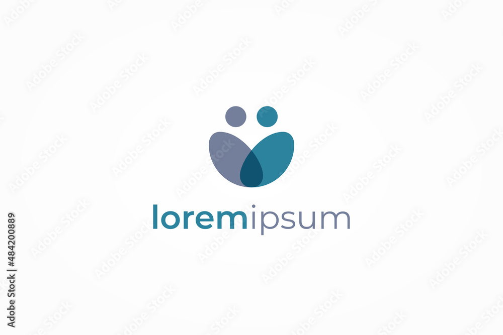 Abstract People Logo. Grey and Blue Shapes Human Icon isolated on White Background. Usable for Teamwork and Family Logos. Flat Vector Logo Design Template Element. Abstract People Logo. Grey and Blue Shapes Human Icon isolated on White Background. Usable for Teamwork and Family Logos. Flat Vector Logo Design Template Element.