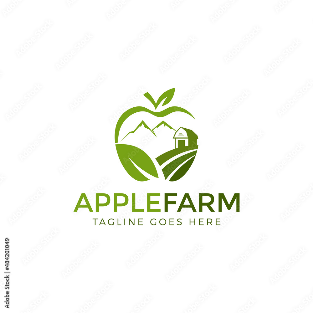 Apple farm logo design vector illustration Apple farm logo design vector illustration