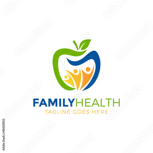 Family health logo design vector illustration