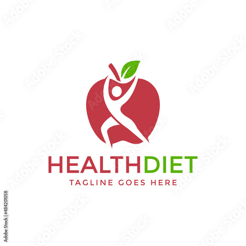 health diet logo design vector illustration