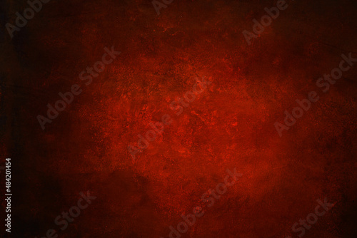 Ręcznie malowane czerwone tło. kompozycja brąz plus czerwień dla tła. tekstura na tło.   © fotolowkey