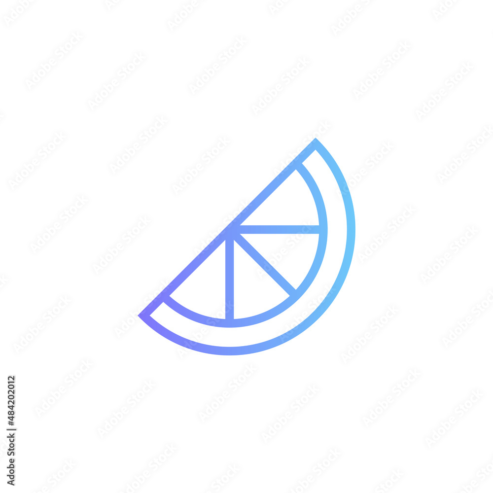 Lemon slice vector icon with gradient Lemon slice vector icon with gradient