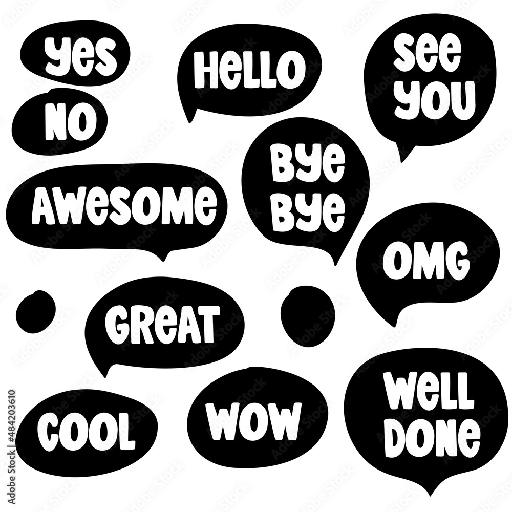 Message Hand drawn Doodle illustration set. Message Hand drawn Doodle illustration set.