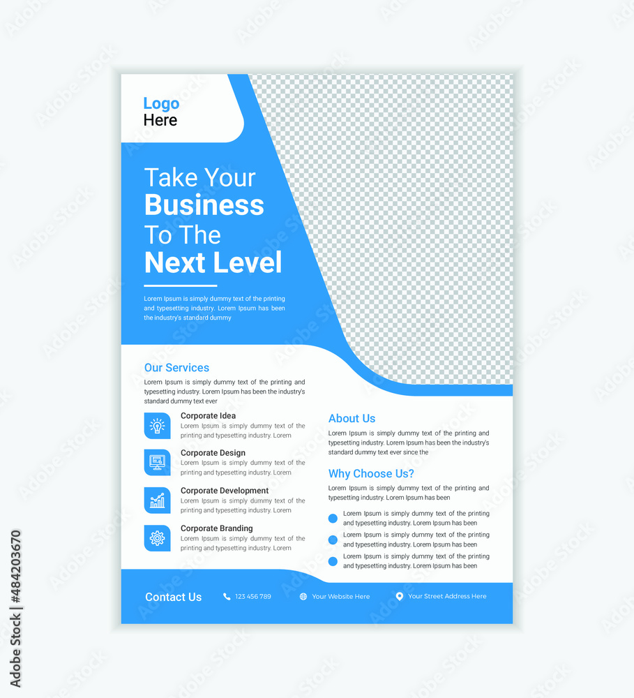 Modern Blue Corporate Business Flyer, Book Cover Template Modern Blue Corporate Business Flyer, Book Cover Template