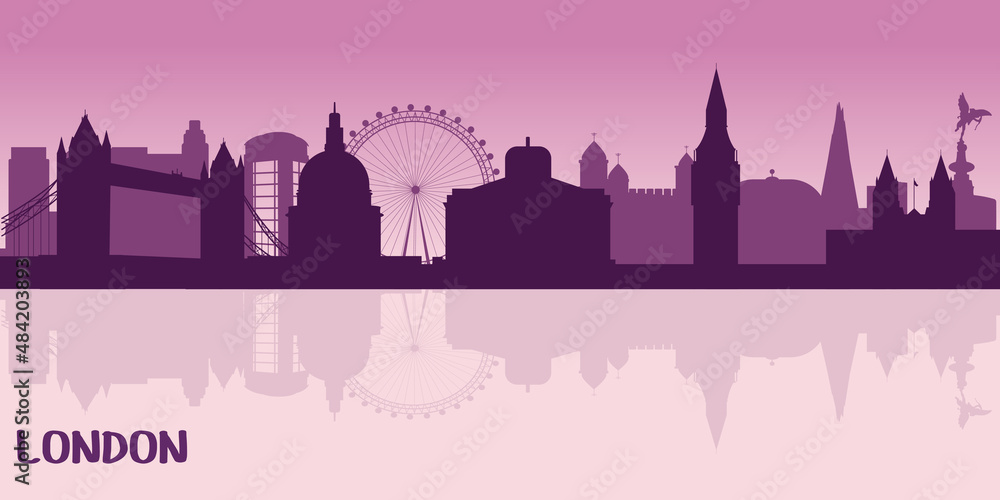 London vector skyline silhouette
london in flat stile