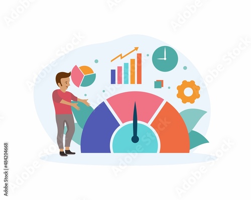Benchmarking business development and improvement design flat illustration