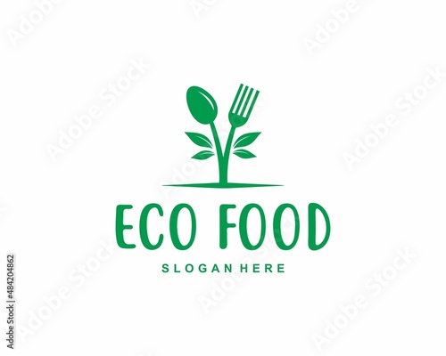 Ecofood logo template photo