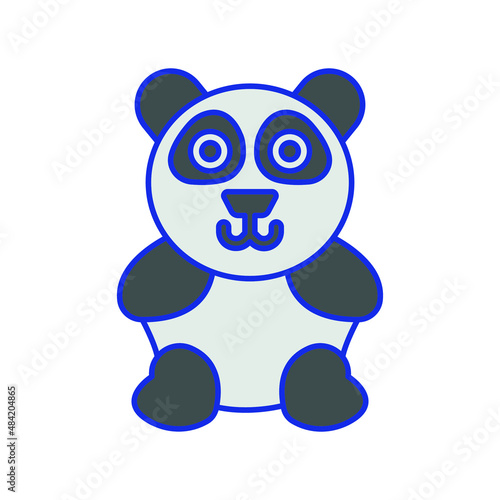 Fototapeta Naklejka Na Ścianę i Meble -  Panda animal Vector icon which is suitable for commercial work and easily modify or edit it