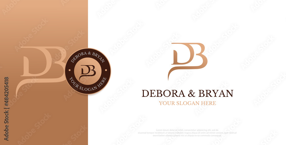 initial DB logo design vector