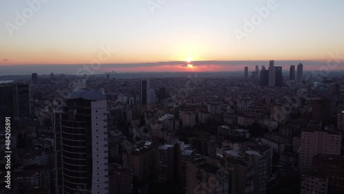 Wallpaper Mural Sun setting in the horizon of Istanbul aerial shot Torontodigital.ca