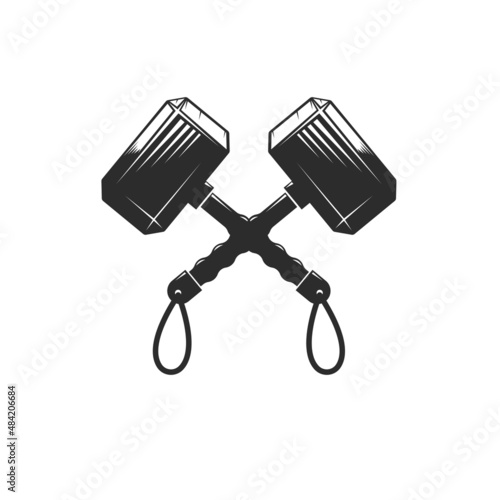 crossed hammer icon vector illustration concept  design