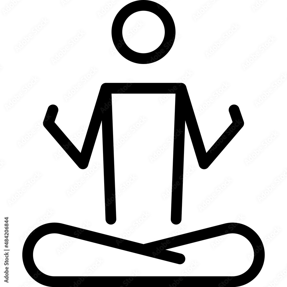 Workout icon vector person meditate in lotus pose